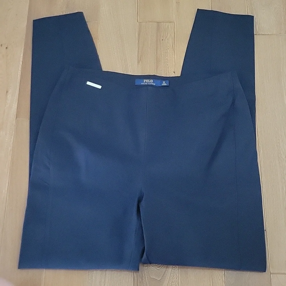 Polo Ralph Lauren Navy Stretch Pull On Style Dress Pant Zip Ankle‎ 8